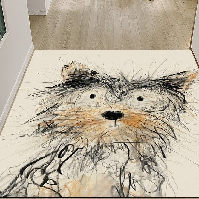 Artistic Dog-Themed Area Rug