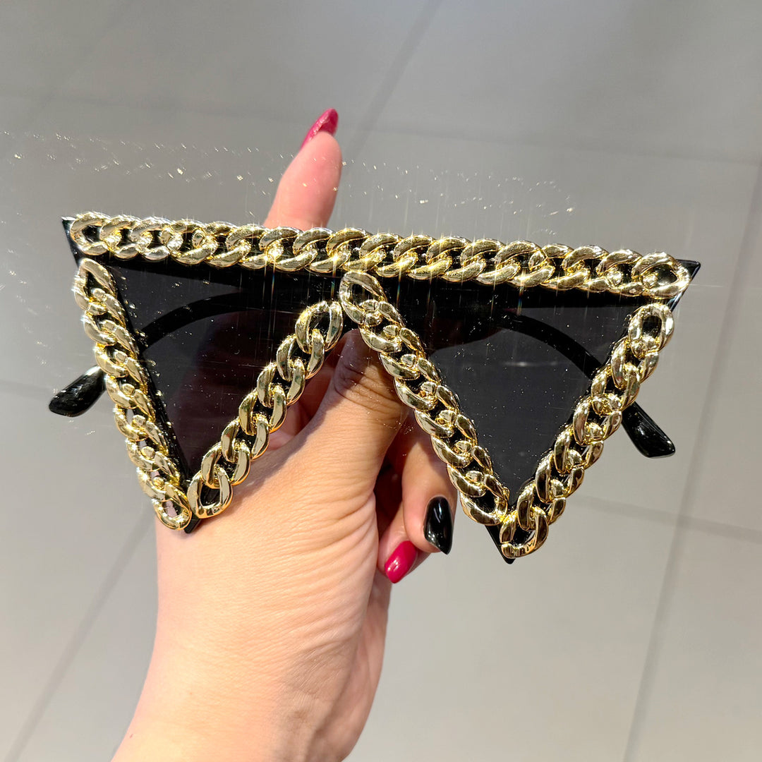 Women's trendy sunglasses with striking chain frame Bowlift