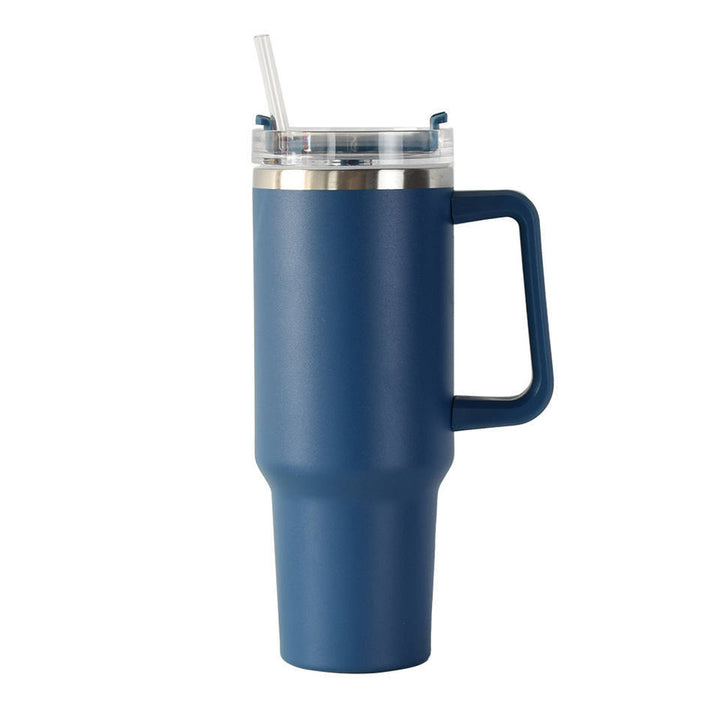 Women High-Quality Thermo Mug with Practical Carrying Handle and Integrated Straw Bowlift