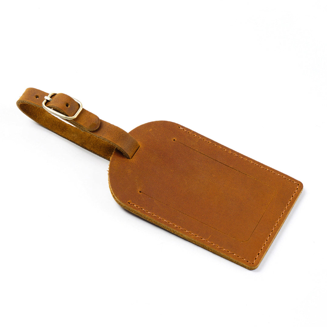 Leather Luggage Tag with Adjustable Buckle Bowlift
