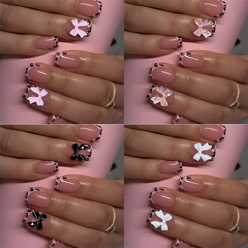 Acrylic nail set with cute bow and flower designs Bowlift