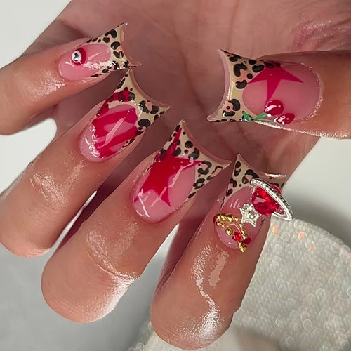 Artistic Leopard Print Press-On Nail Set Bowlift