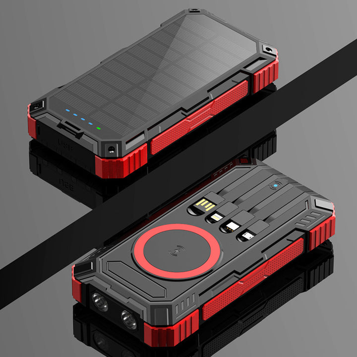 Robust Solar Power Bank with Wireless Charging Function and Safety Light Bowlift