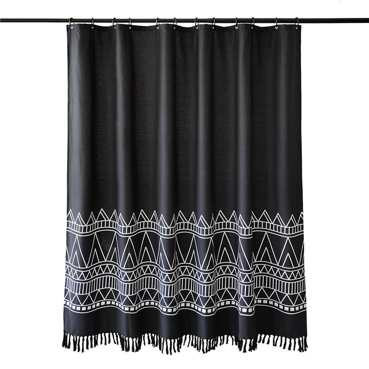 Geometric Fringe Shower Curtain Bowlift