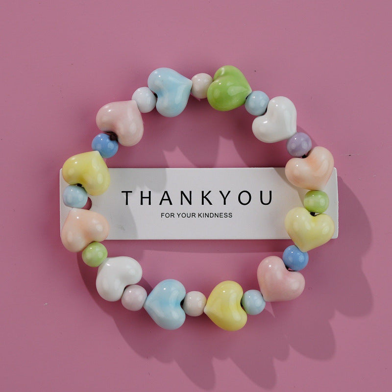 Heart-Shaped Beaded Bracelet Bowlift