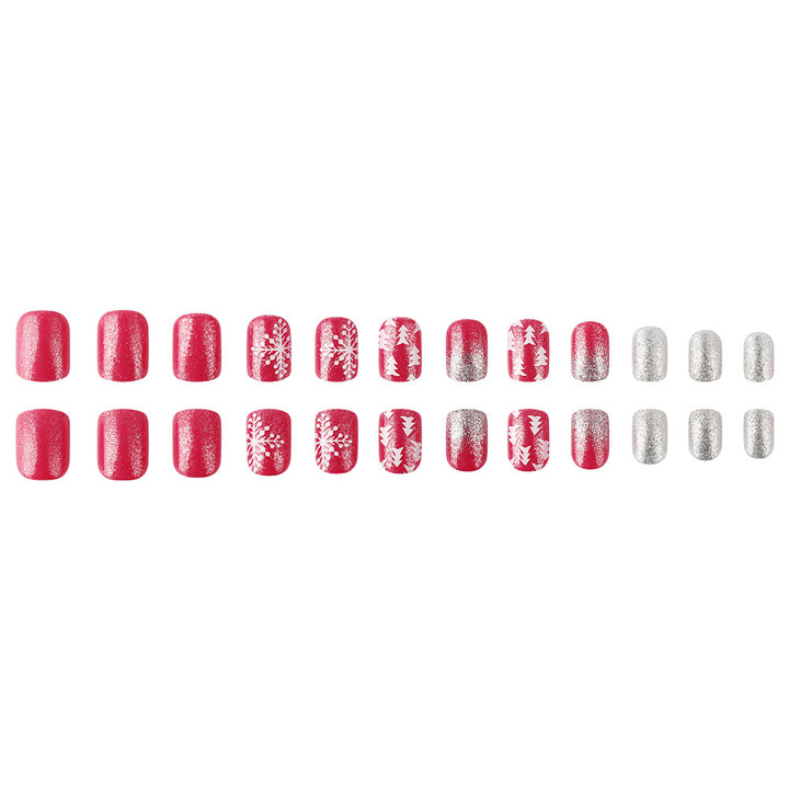 Festive Holiday Press-On Nail Art Bowlift