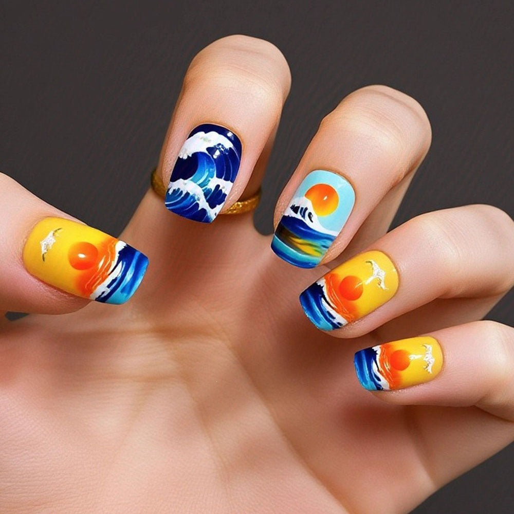 Artificial nails in elegant French tip design Bowlift