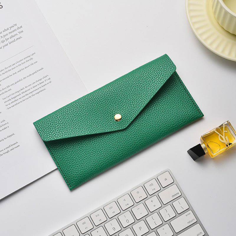Elegant Textured Leather Clutch Wallet Bowlift