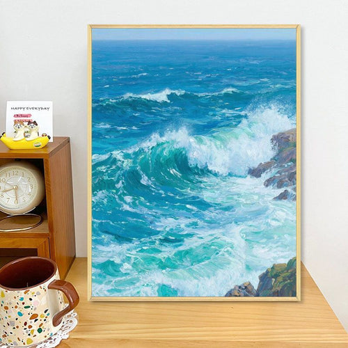 Coastal Wave Artwork Canvas Print Bowlift