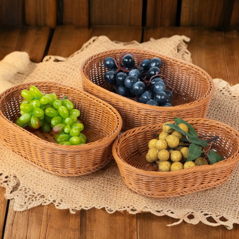 Women's Oval Willow Basket Set with Handwoven Details Bowlift