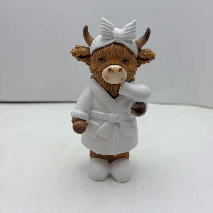 Funny Highland Cattle Bathroom Figure Bowlift