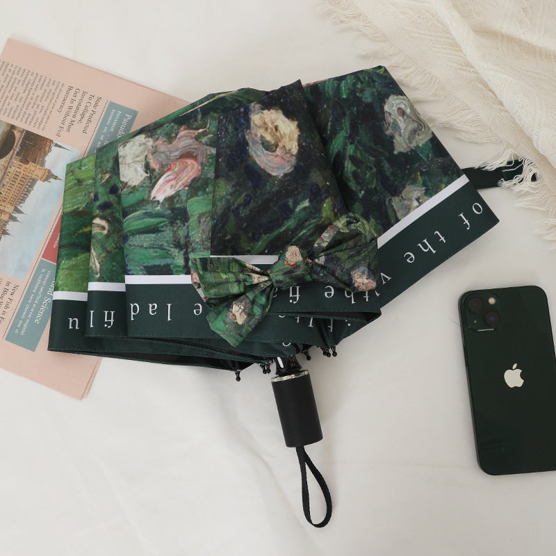 Women's elegant folding umbrella with artistic design Bowlift