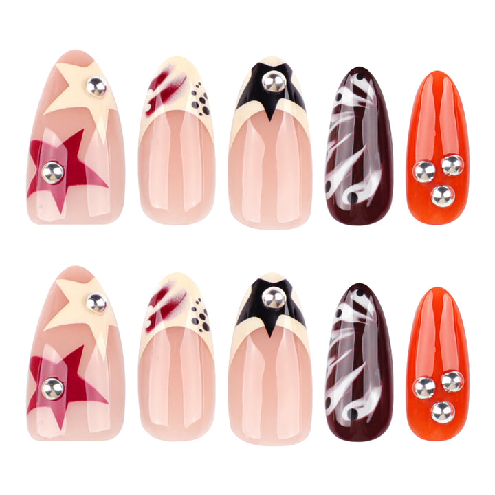 Artistic acrylic nails with creative 3D decorations Bowlift