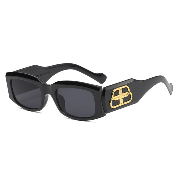 Women's fashionable square sunglasses with luxurious frame accents Bowlift