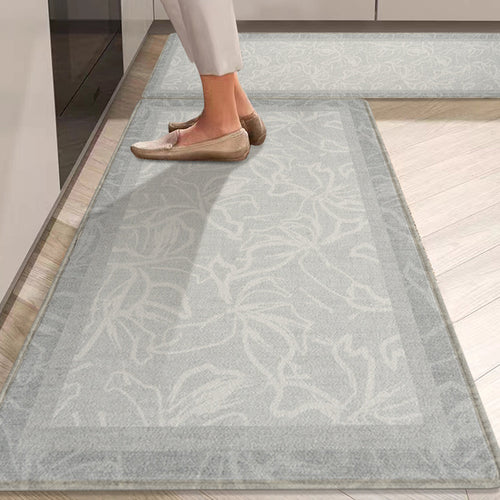 Elegant Floral Pattern Kitchen Runner Mat