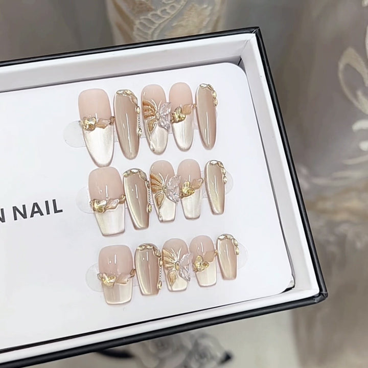 Artistic Floral-Designed Press-On Nails Bowlift