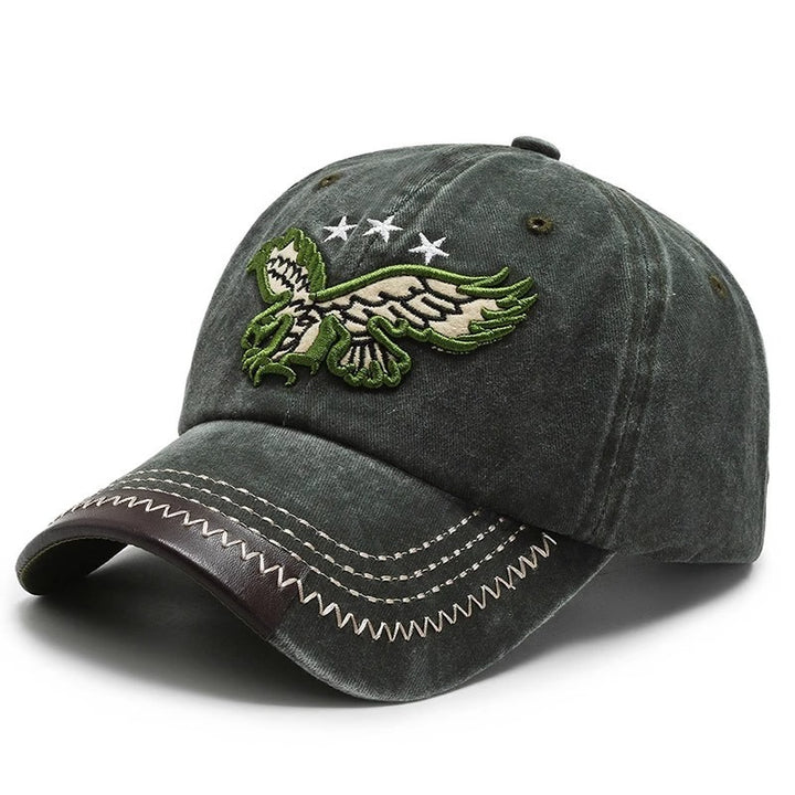 Men's Distressed Embroidered Baseball Cap Bowlift