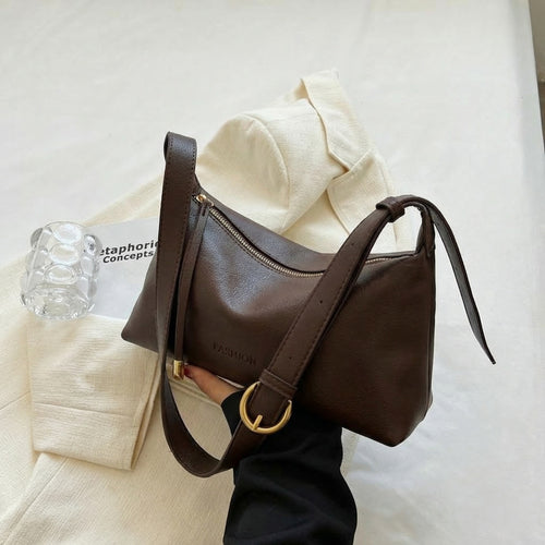 Textured Casual Shoulder Bag Bowlift