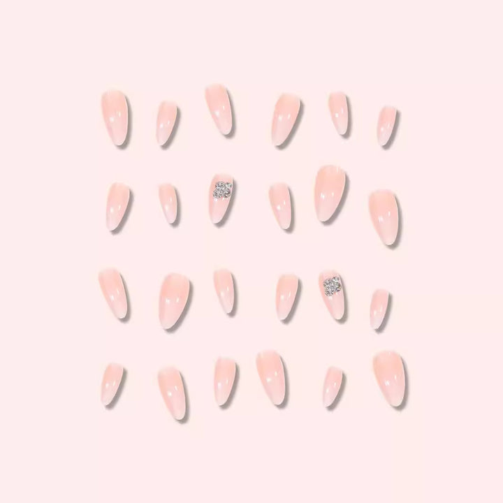 Premium Press-On Nail Set with Elegant Rhinestone Accents Bowlift
