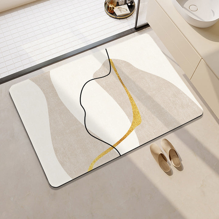 Contemporary Geometric Bath Rug Bowlift