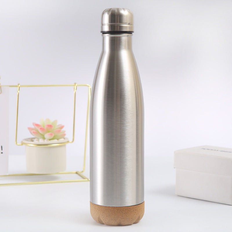 Ladies stylish stainless steel insulated bottle with cork bottom Bowlift