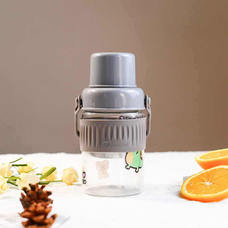 Ladies trendy glass drinking bottle with practical silicone protection Bowlift