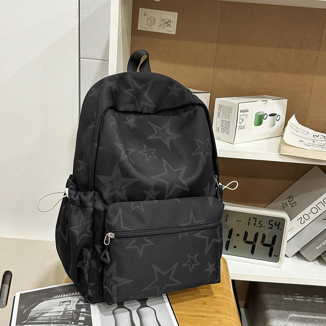 Stylish Star-Embellished Casual School Backpack Bowlift
