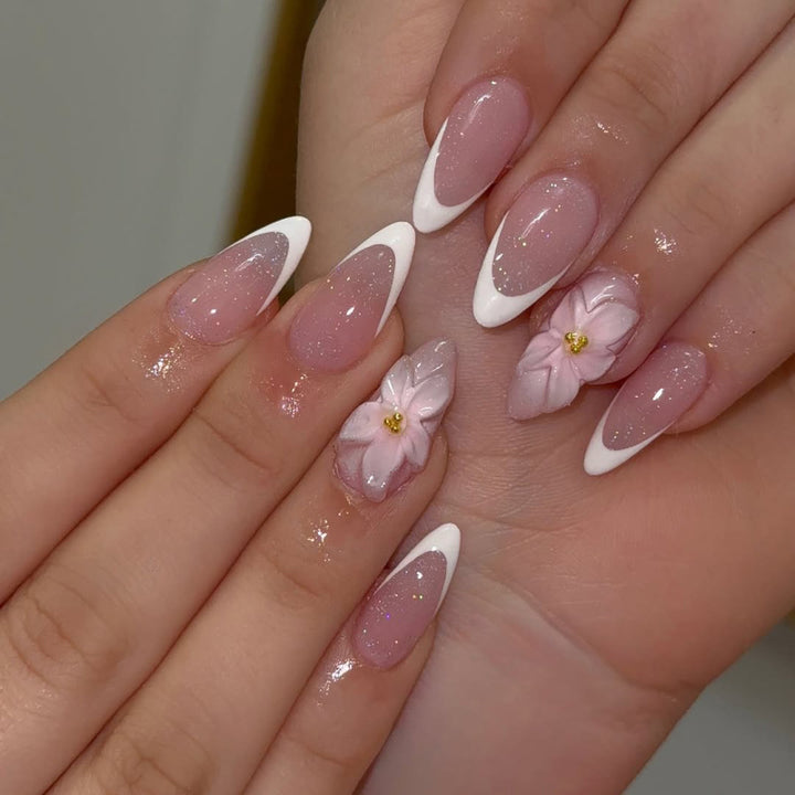 Artful nail art with floral accents Bowlift