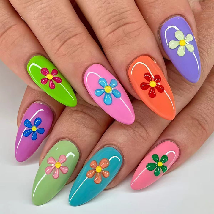 Decorative 3D Floral Nail Art Bowlift
