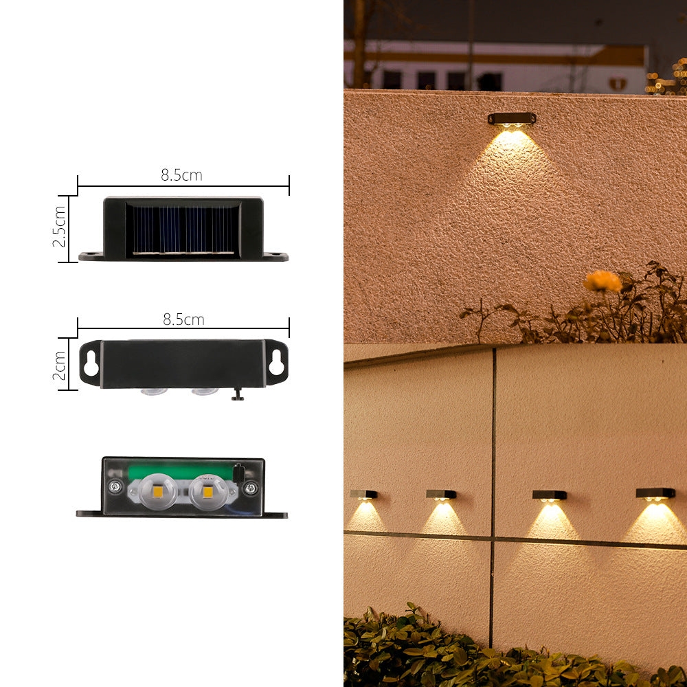 Compact Solar Motion-Sensor LED Wall Light For Outdoor Steps And Fences Bowlift