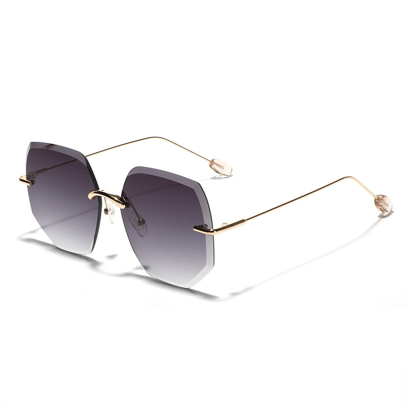 Women’s geometric sunglasses with high-quality gold frame Bowlift