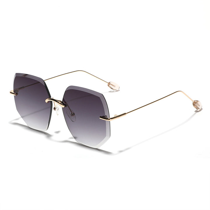 Women’s geometric sunglasses with high-quality gold frame Bowlift
