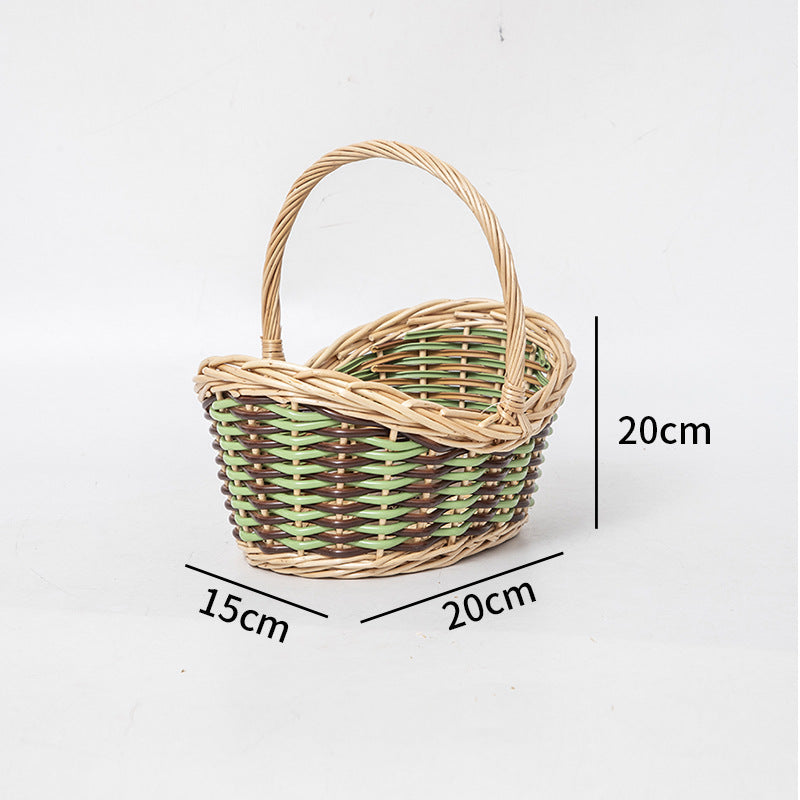 Basket with ergonomic carrying handle
