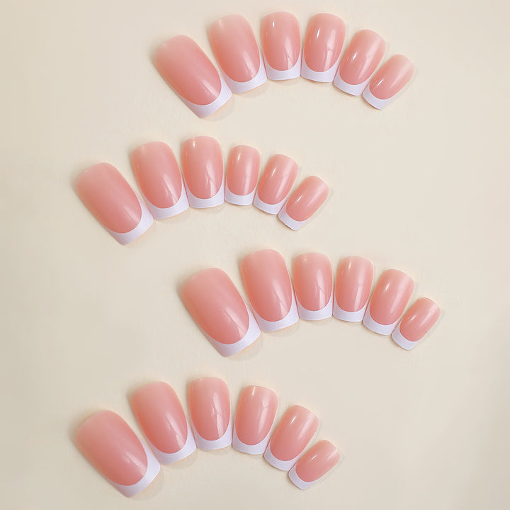 Press-On French Tip Nail Set Bowlift