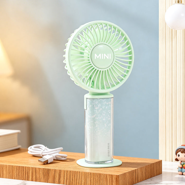 Women Portable Mini Fan with USB Charging Function and Flexible Tilt Bowlift