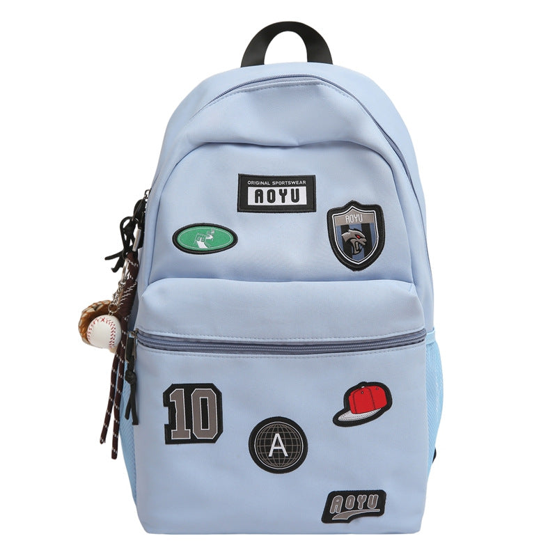 Stylish Graphic Patch School Backpack Bowlift