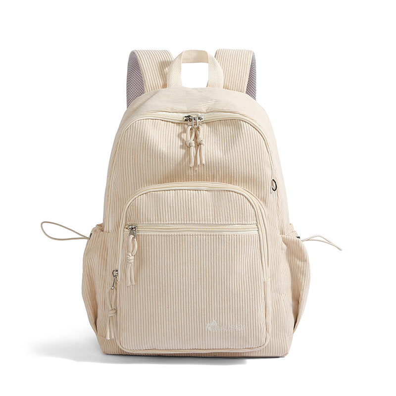 Textured Corduroy Travel Backpack Bowlift