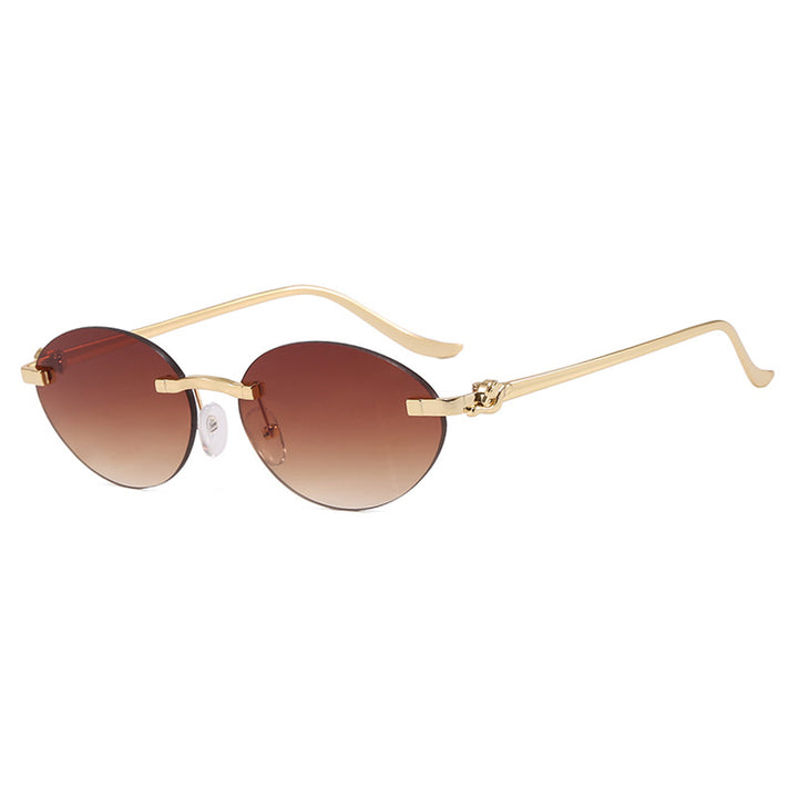 Women's elegant oval sunglasses with golden accents Bowlift