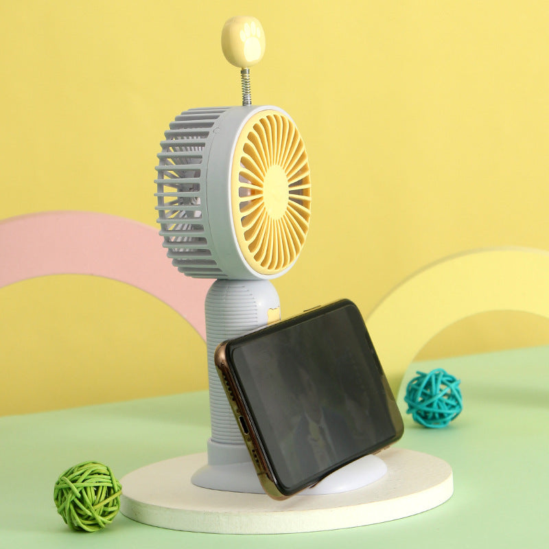 Women's Portable Mini Hand Fan with Cute Paw Design Bowlift