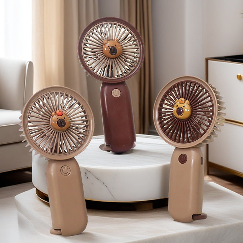 Women's Portable Hand Fan in Cute Bear Design Bowlift