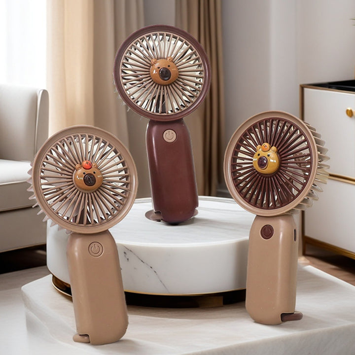 Women's Portable Hand Fan in Cute Bear Design Bowlift