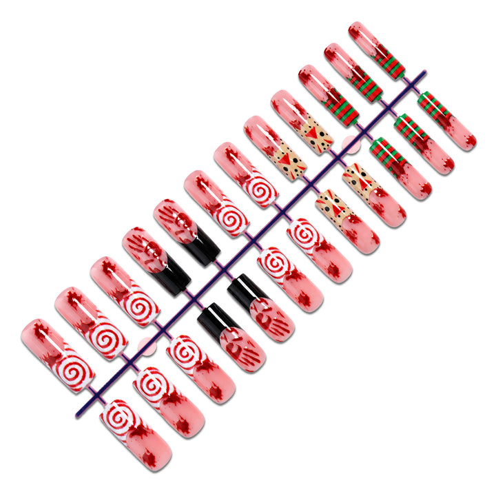 Artistic Holiday-Themed Press-On Nail Set Bowlift