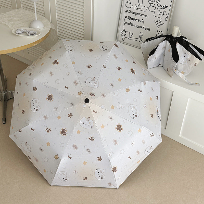 Women's Compact Umbrella with Charming Animal Design Bowlift
