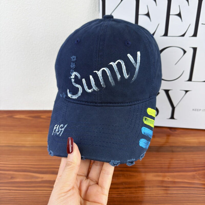 Women's Distressed Graphic Sun Cap Bowlift