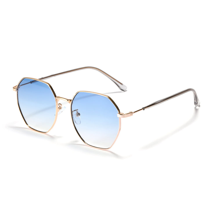 Women fashionable octagonal sunglasses with trendy metal frame Bowlift
