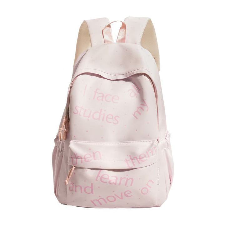 Backpack with Modern Lettering and Stylish Dots Bowlift