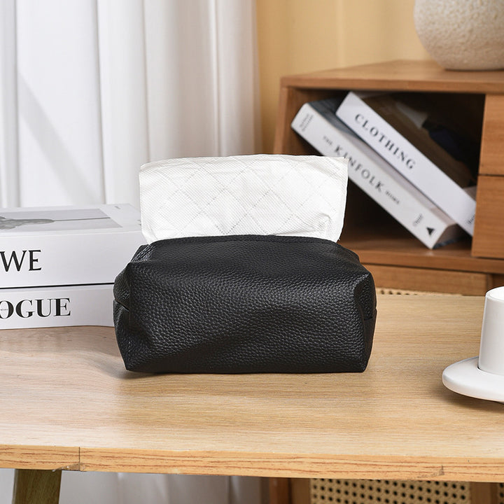 Premium Leather Tissue Box Cover Bowlift
