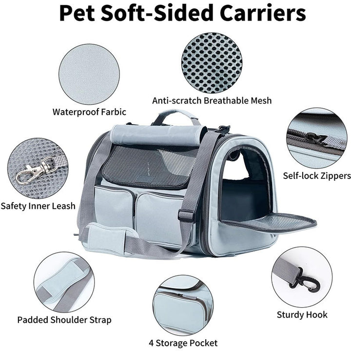 Pet Carrier Bag with Breathable Mesh Panels Bowlift