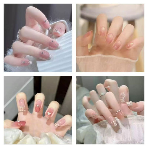 Glamorous artificial nails with rhinestone details Bowlift