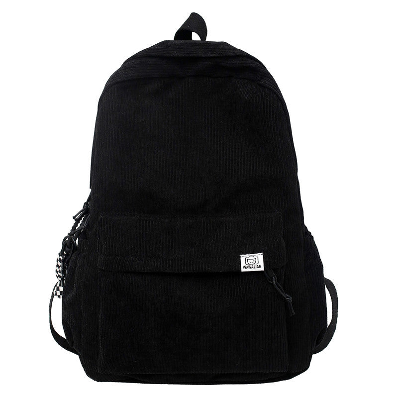 Corduroy Textured School Backpack Bowlift